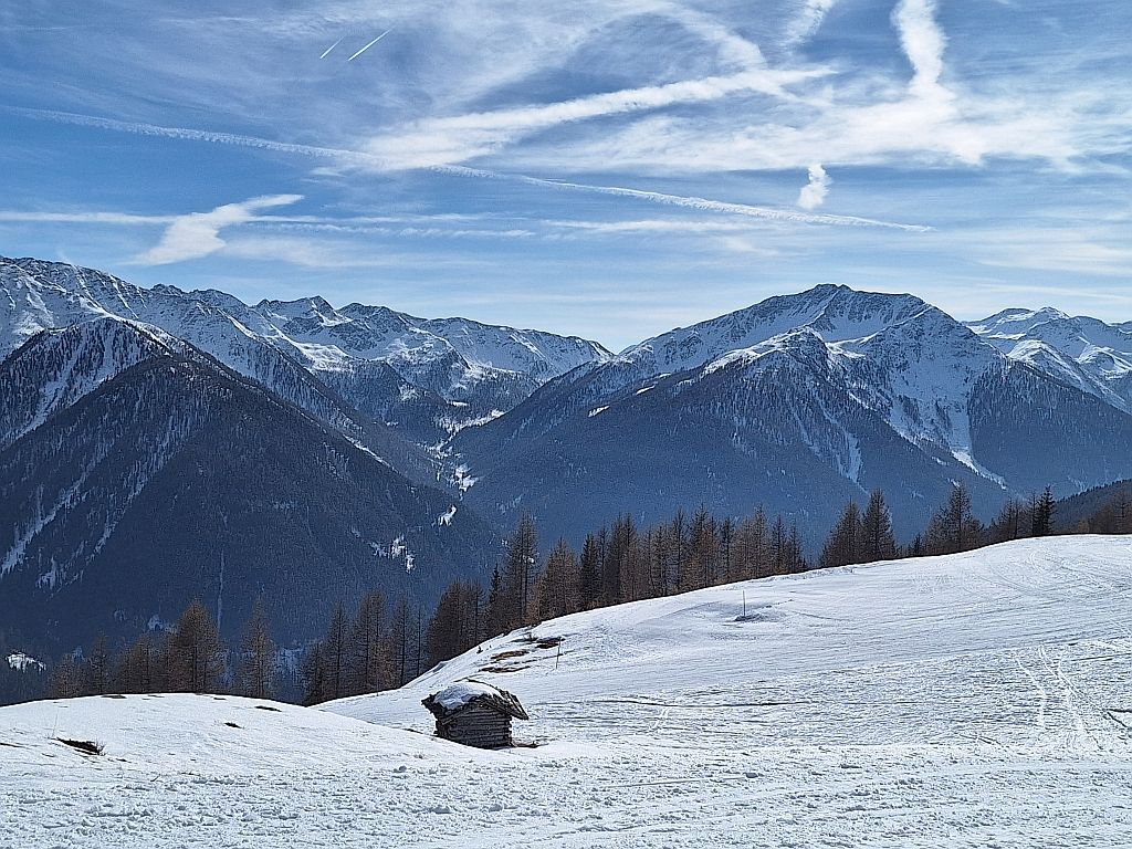 Südtirol Ultental Winterreise Schwemmalm Ausblick - Sento Wanderreisen