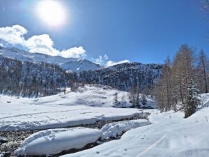 Südtirol Ultental Winterreise Weissbrunnsee Hochfläche - Sento Wanderreisen